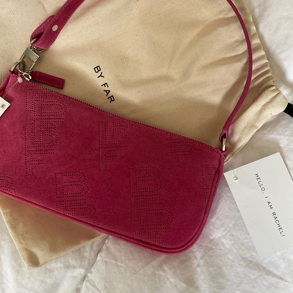 BY FAR Rachel Venus suede leather shoulder bag